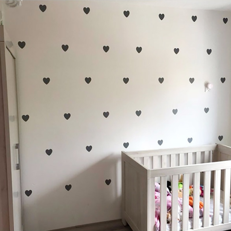 Baby Nursery Decor Girl - Trái Tim Phòng Bé Miếng Dán