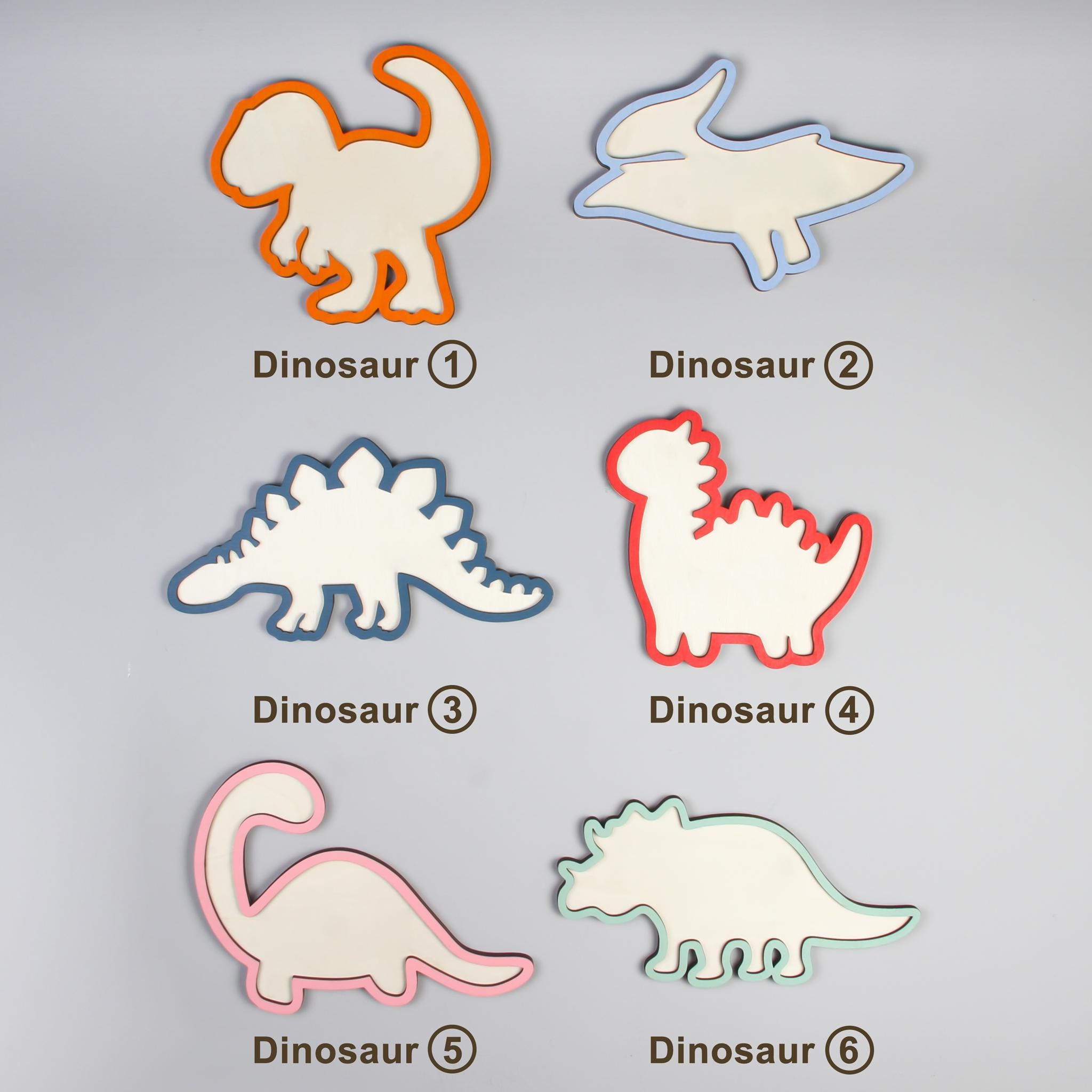 Baby Nursery Decor Girl - Personalized Dinosaur Wooden Name Plaque –