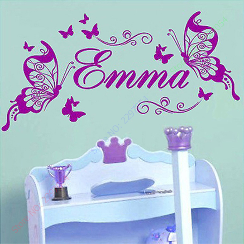 Mới Bướm Cá Tính Tên Vinyl Dán - đánh giá và giá Baby Girl Nursery Quotes