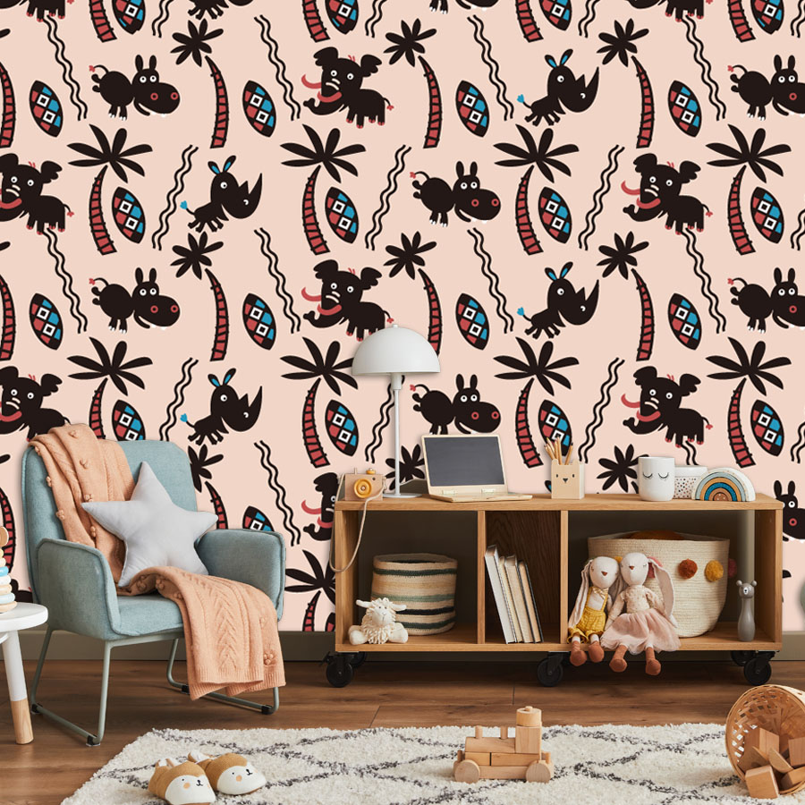 Cartoon Custom Peel and Stick  - đánh giá và giá Baby Nursery Peel And Stick Wallpaper